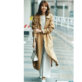 23区　Vintege Soft Twill ラップコート　キャメル　リネン