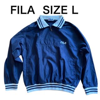 フィラ(FILA)のFILA フィラ テニスウェア プルオーバー ナイロンジャケット ネイビー L(ウェア)