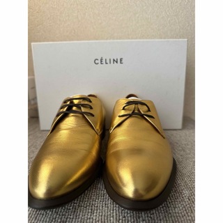セリーヌ(celine)の【新品未使用】CELINE レースアップシューズ　36 ゴールド(ローファー/革靴)