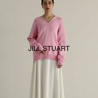 2024SSJILLSTUART Vネックミドルカラーニット