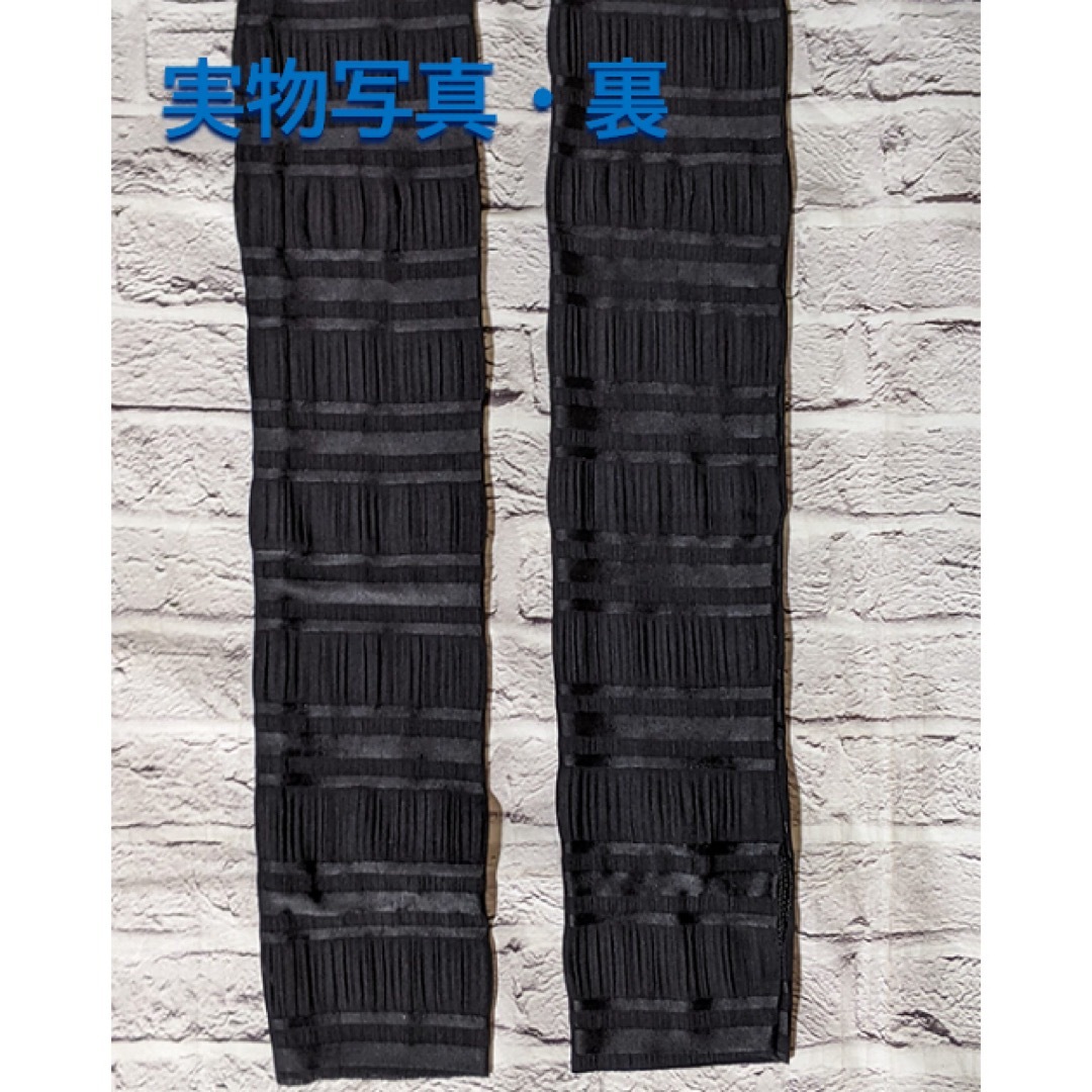 Kar01  アームカバー リボン ブラック 日焼け防止 UVカット 冷感素材 レディースのファッション小物(手袋)の商品写真