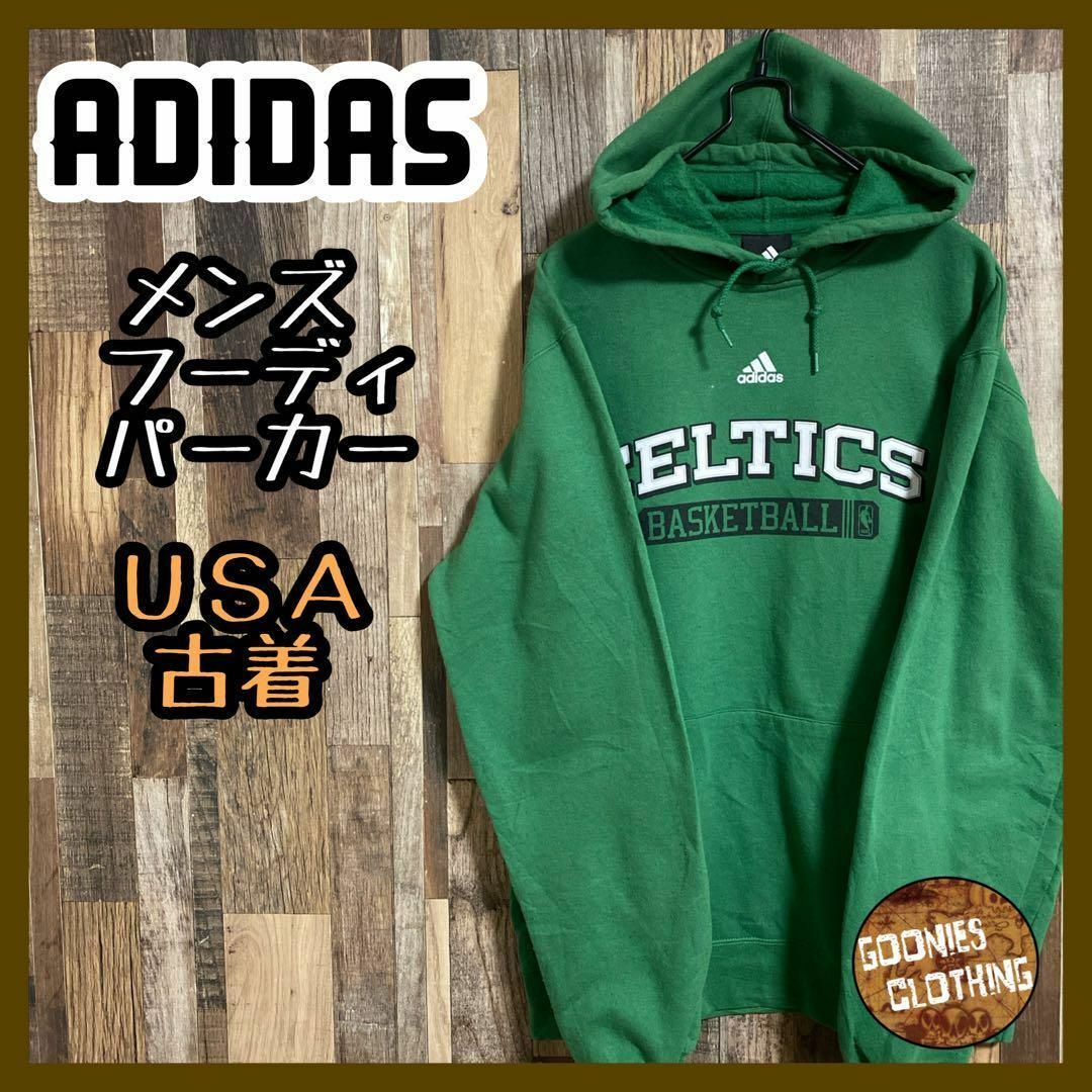 adidas(アディダス)のアディダス メンズ フーディ パーカー ロゴ NBA バスケットボール S 古着 メンズのトップス(パーカー)の商品写真