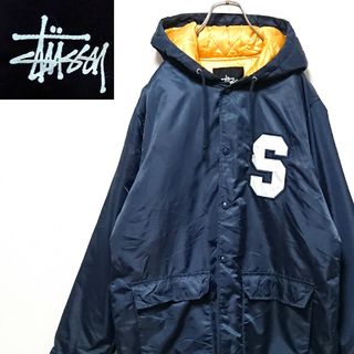 ステューシー(STUSSY)の美品 ステューシー Sロゴ 両面 刺繍 スナップボタン 中綿 ナイロンジャケット(ナイロンジャケット)