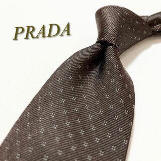 プラダ(PRADA)の【美品】PRADA プラダ ネクタイ パターン柄 シルク イタリア製 ブラウン(ネクタイ)