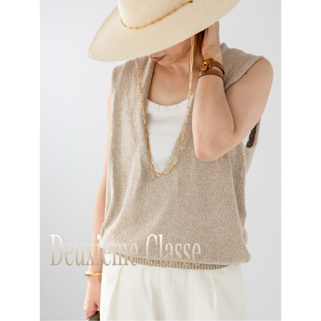 L'Appartement DEUXIEME CLASSE(アパルトモンドゥーズィエムクラス)のDeuxieme Classe★Lily Linen Vネックベスト レディースのトップス(ニット/セーター)の商品写真