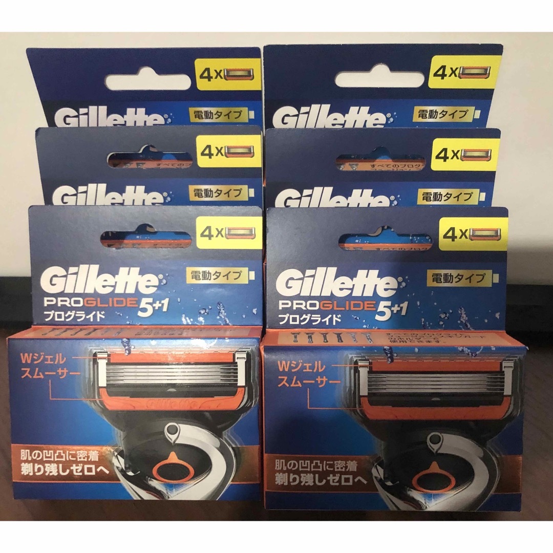 Gillette(ジレット)の「プログライドパワー電動タイプ替刃4B」×6個  新品未開封 コスメ/美容のシェービング(カミソリ)の商品写真