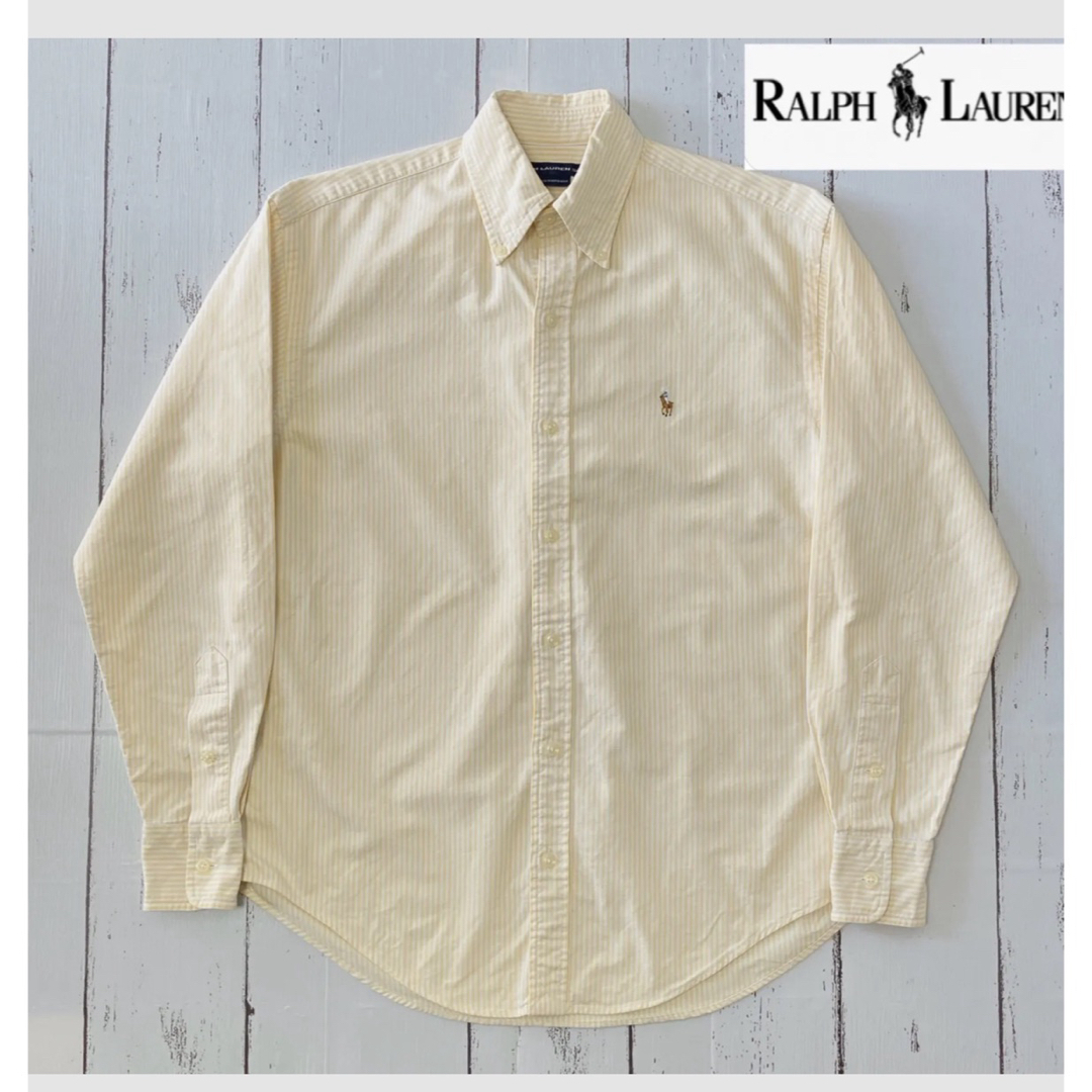 Ralph Lauren(ラルフローレン)のラルフローレン　ストライプシャツ　イエロー　2 レディースのトップス(シャツ/ブラウス(長袖/七分))の商品写真