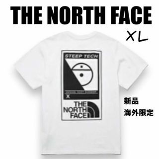 新品⭐️ノースフェイスおしゃれデザイン半袖TシャツXLホワイト韓国限定日本未入荷