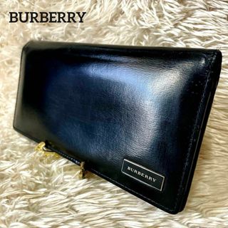 バーバリー(BURBERRY)の【バーバリー/美品】長財布【ノバチェック/レザー/ブラック/小銭入れ/お札入れ】(長財布)