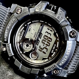 新品 HAOKU デジタルウォッチ ビックフェイス メンズ腕時計 フルブラック(腕時計(デジタル))
