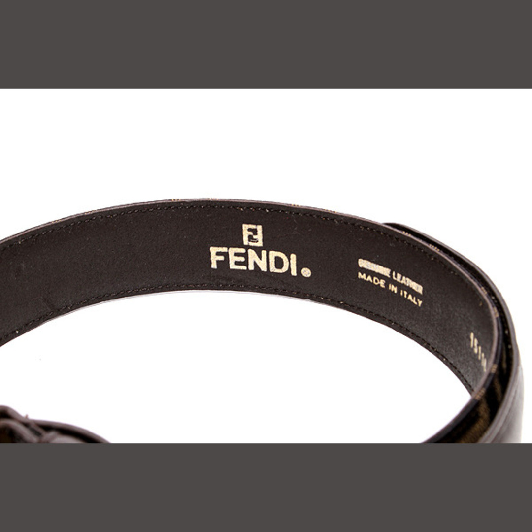 FENDI(フェンディ)のFENDI フェンディ SIZE:46 ズッカ柄 レザー ベルト 茶 15116 レディースのファッション小物(ベルト)の商品写真