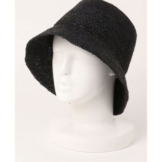 Ameri VINTAGE - MEDI RAFFIA LADY HAT ラフィアハット　アメリ　ブラック　