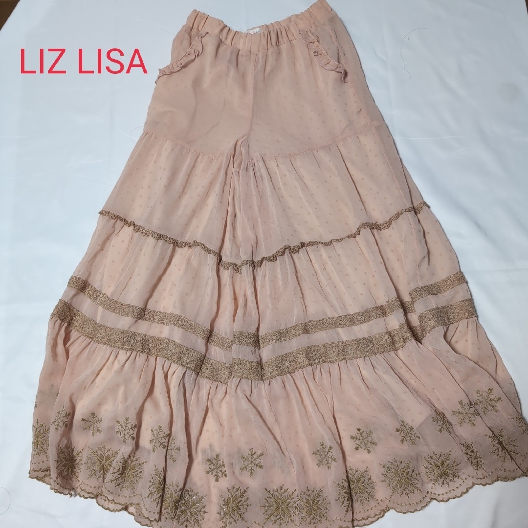 LIZ LISA(リズリサ)のLIZ LISA　リズリサ　ガウチョパンツ　刺繍　ロング レディースのスカート(ロングスカート)の商品写真
