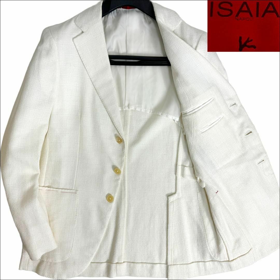 ISAIA(イザイア)のJ6119新品 イザイア SAILOR コットンウールサマージャケット 白 46 メンズのジャケット/アウター(テーラードジャケット)の商品写真