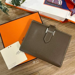 エルメス(Hermes)のHERMES　エルメス　ベアンコンパクト　エトゥープ　2つ折りミニ財布　エプソン(財布)