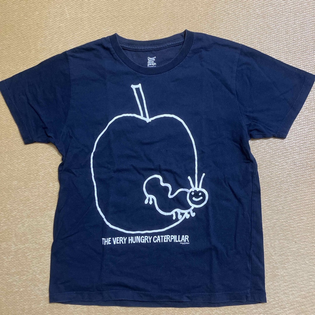 Graniph(グラニフ)のグラニフ　紺　はらぺこあおむし　SS 半袖Tシャツ レディースのトップス(Tシャツ(半袖/袖なし))の商品写真