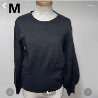 ジーユー(GU)の最安値❣️GU  ジーユー　レディース　セーター　ラメ　長袖　バルーン　薄手　M(ニット/セーター)