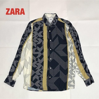 ザラ(ZARA)の【人気】ZARA　ザラ　レーヨンシャツ　総柄シャツ　幾何学模様　個性的(シャツ)