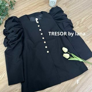 TRESOR by lanaトレゾールバイナラ　もこもこショルダートップス　F(カットソー(長袖/七分))