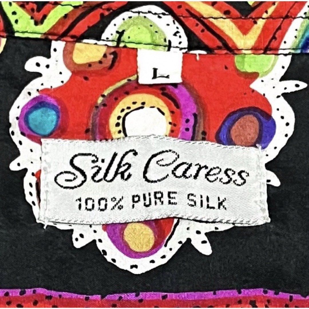 Silk Caress　シルクシャツ　総柄シャツ　マルチカラー　オーバーサイズ メンズのトップス(シャツ)の商品写真