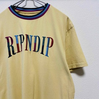 リップンディップ(RIPNDIP)の一点物　リップンディップ(RIPNDIP) 刺繍デカロゴ  リブ切り替えTシャツ(Tシャツ/カットソー(半袖/袖なし))