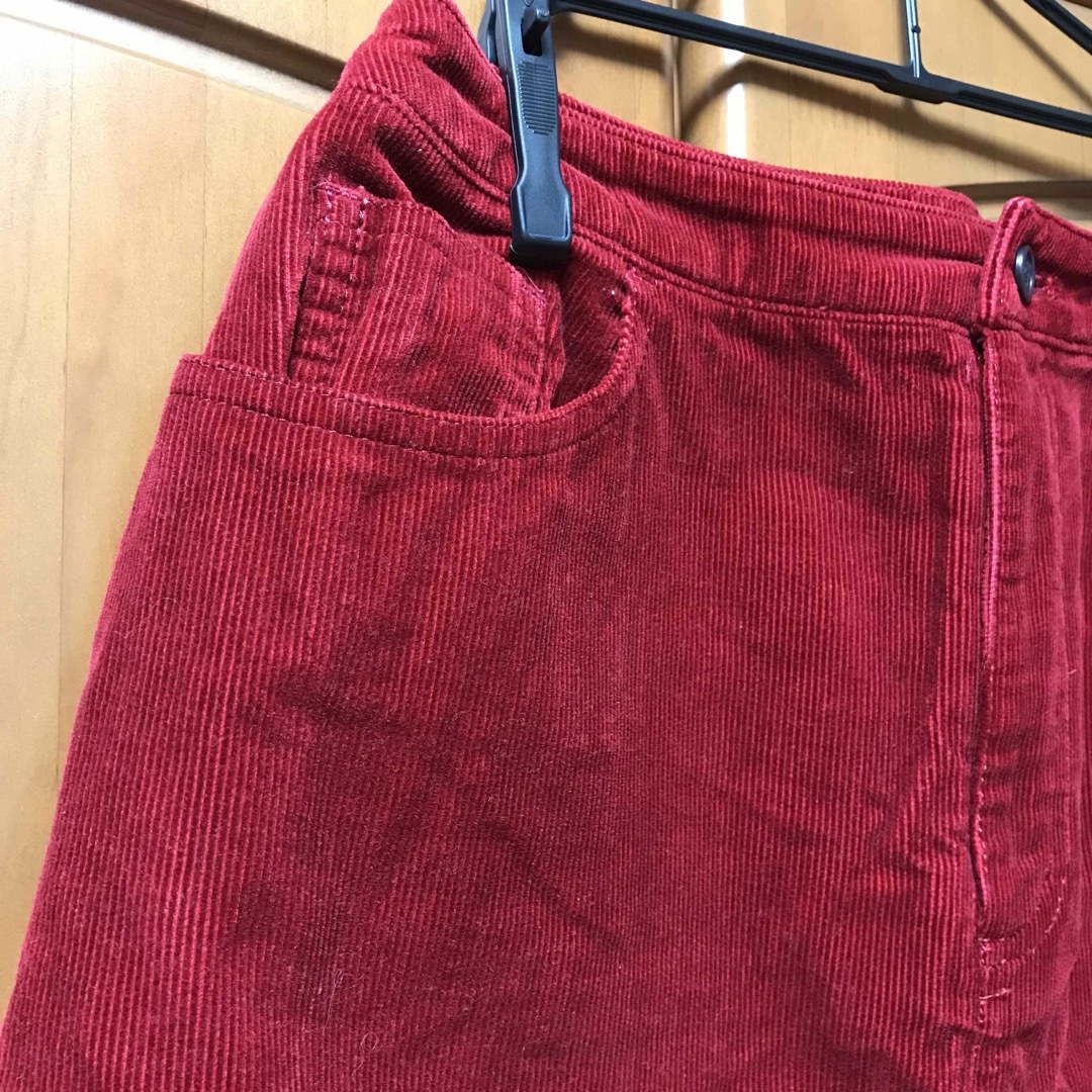 コーデュロイ 赤 ミニスカート レディースのスカート(ミニスカート)の商品写真