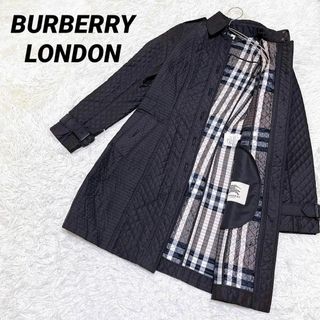 バーバリー(BURBERRY)の美品❤️ BURBERRY LONDON ブラックチェック ロングコート(ロングコート)