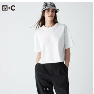 ユニクロ(UNIQLO)のタグ付き新品未使用　ユニクロC　コットンオーバーサイズクロップドＴ(Tシャツ(半袖/袖なし))