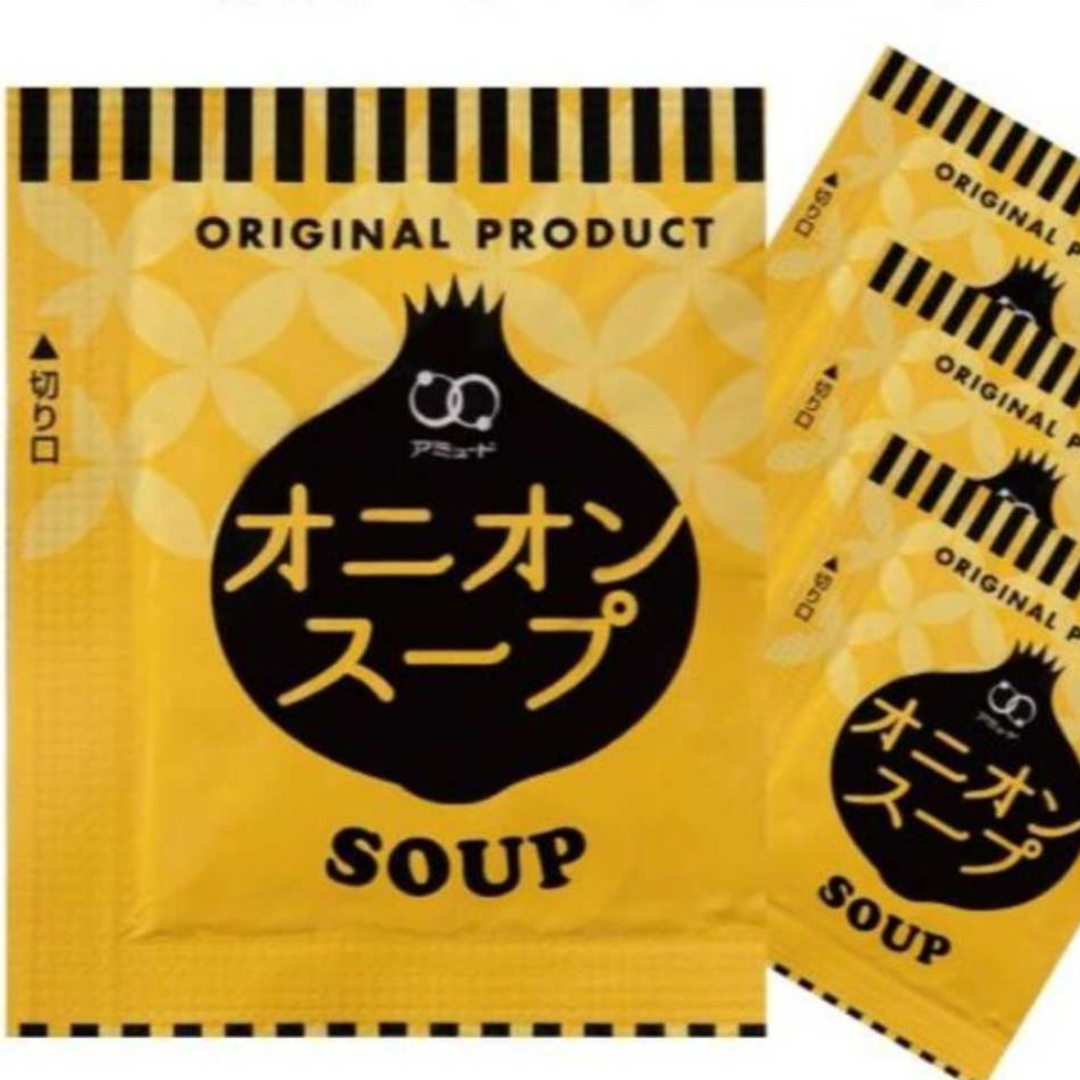 アミュードのオニオンスープ50袋＋わかめスープ50袋　100袋セット 食品/飲料/酒の加工食品(インスタント食品)の商品写真