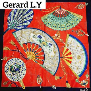 ★Gerard L.Y★ スカーフ 扇子 レッド ネイビー(バンダナ/スカーフ)