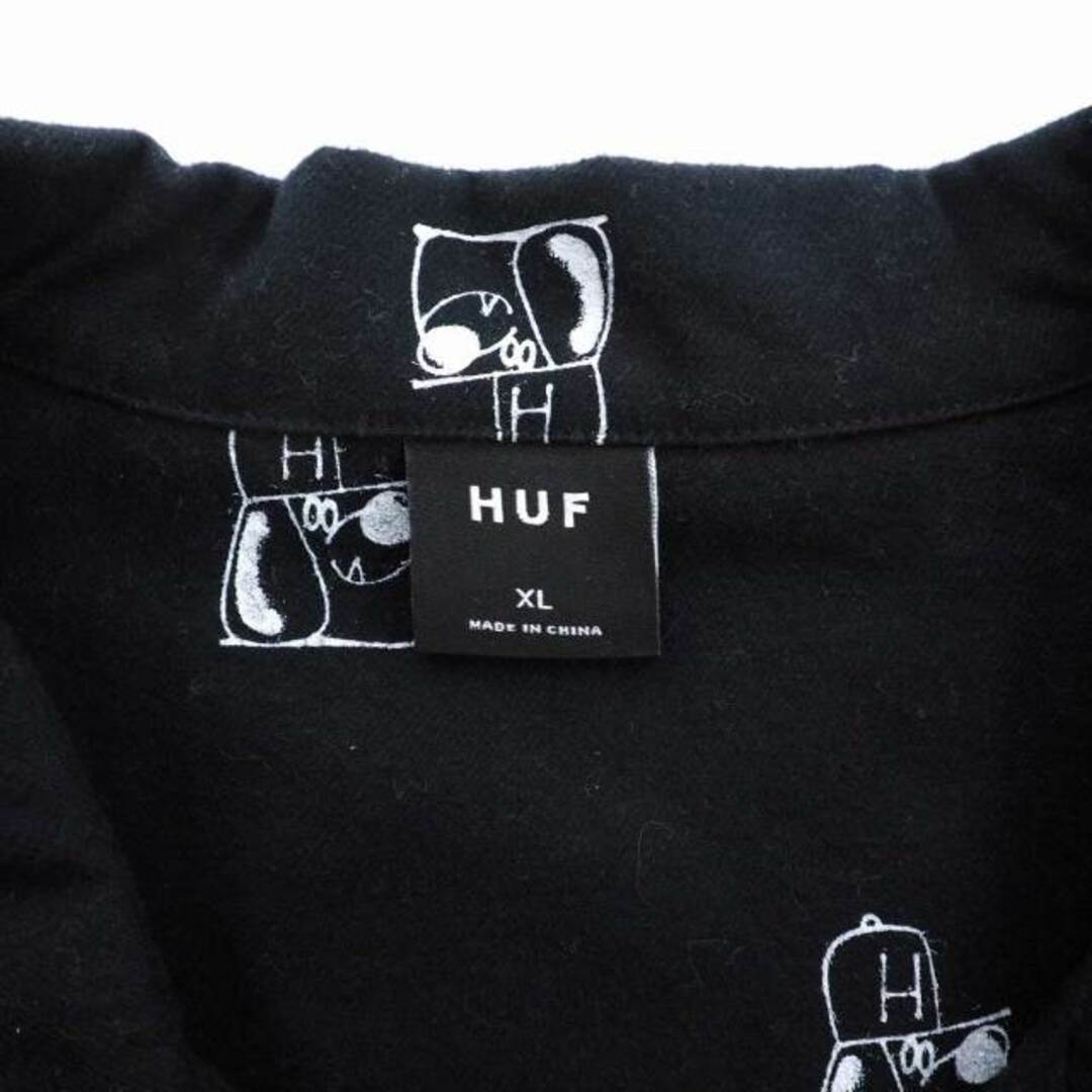 HUF(ハフ)のハフ HUF レミオ ドッグ フランネル  シャツ 総柄 XL ブラック メンズのトップス(シャツ)の商品写真