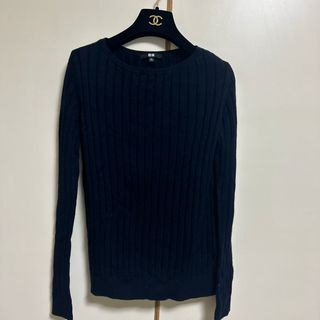 ユニクロ(UNIQLO)のユニクロ UNIQLO サイズXL リブニット ネイビー(ニット/セーター)