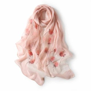 【色: ピンク】[ANMIDA] アンミダ シルク ストール 紫外線防止 スカー(その他)