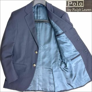 POLO RALPH LAUREN - J5153 美品 ポロラルフローレン 銀ボタン 紺ブレザー 紺ブレ