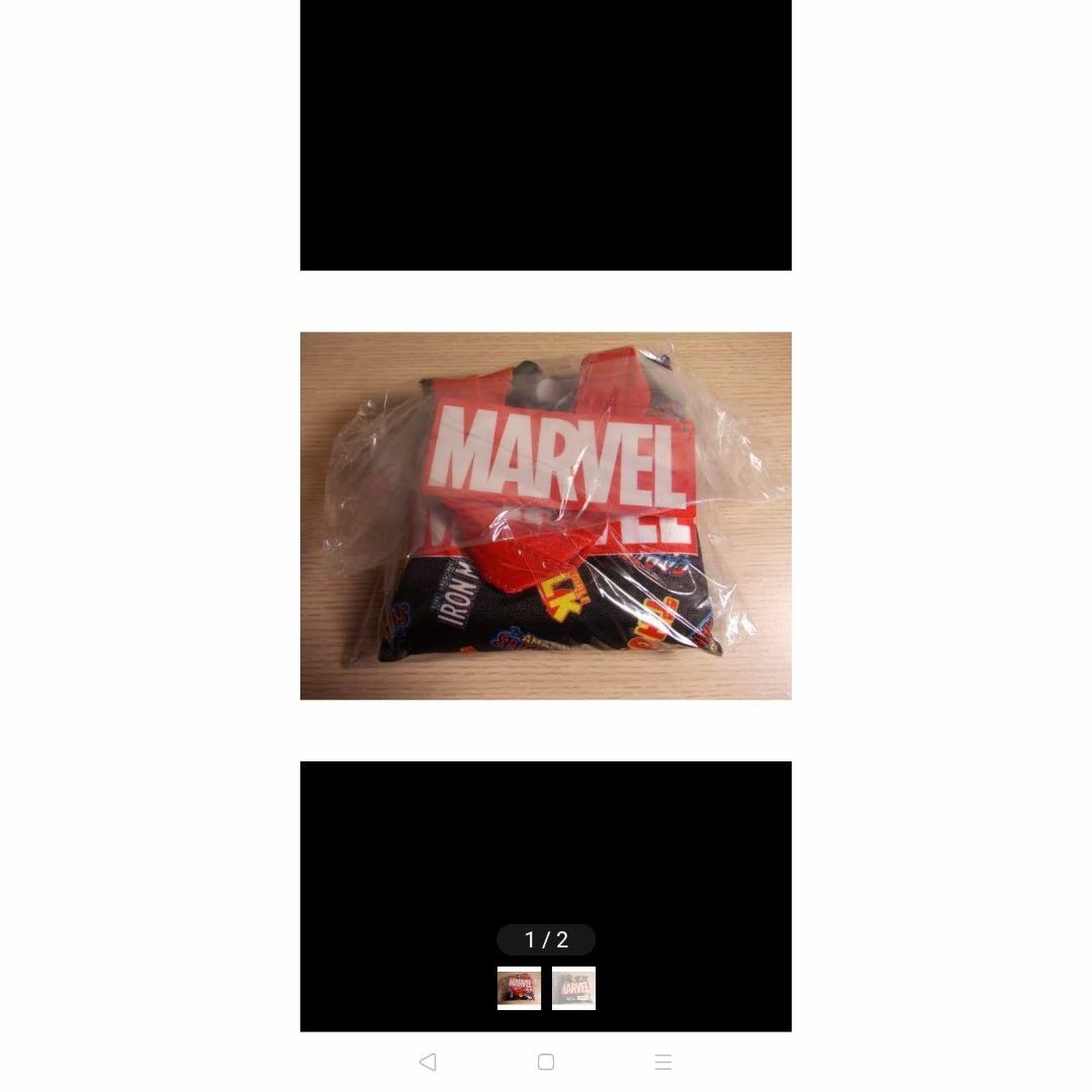 MARVEL マーベル エコバッグ レッド＆ブラック（キャラクター＆ロゴ）新品 エンタメ/ホビーのアニメグッズ(その他)の商品写真