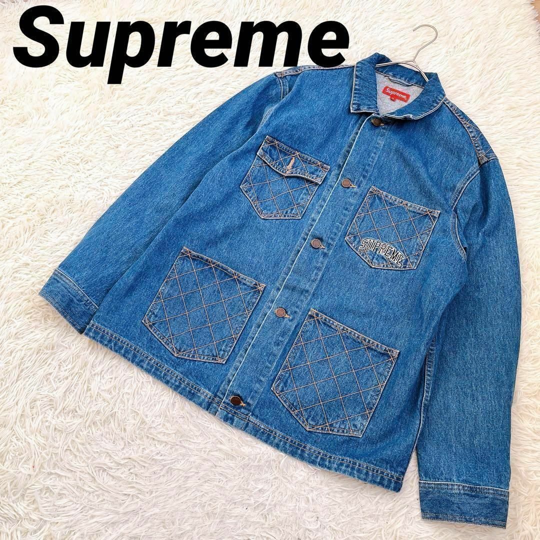 Supreme(シュプリーム)の【Supreme】シュプリーム（M）デニムジャケット ロゴ入り メンズのジャケット/アウター(Gジャン/デニムジャケット)の商品写真