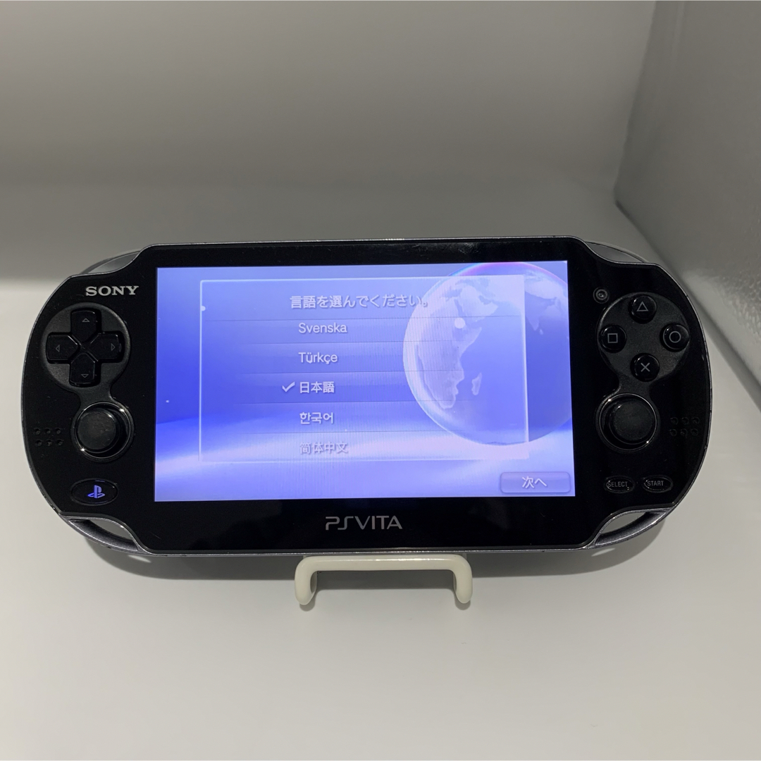 PlayStation Vita(プレイステーションヴィータ)の【動作良好】PlayStation Vita PCH-1100 ブラック 本体 エンタメ/ホビーのゲームソフト/ゲーム機本体(携帯用ゲーム機本体)の商品写真