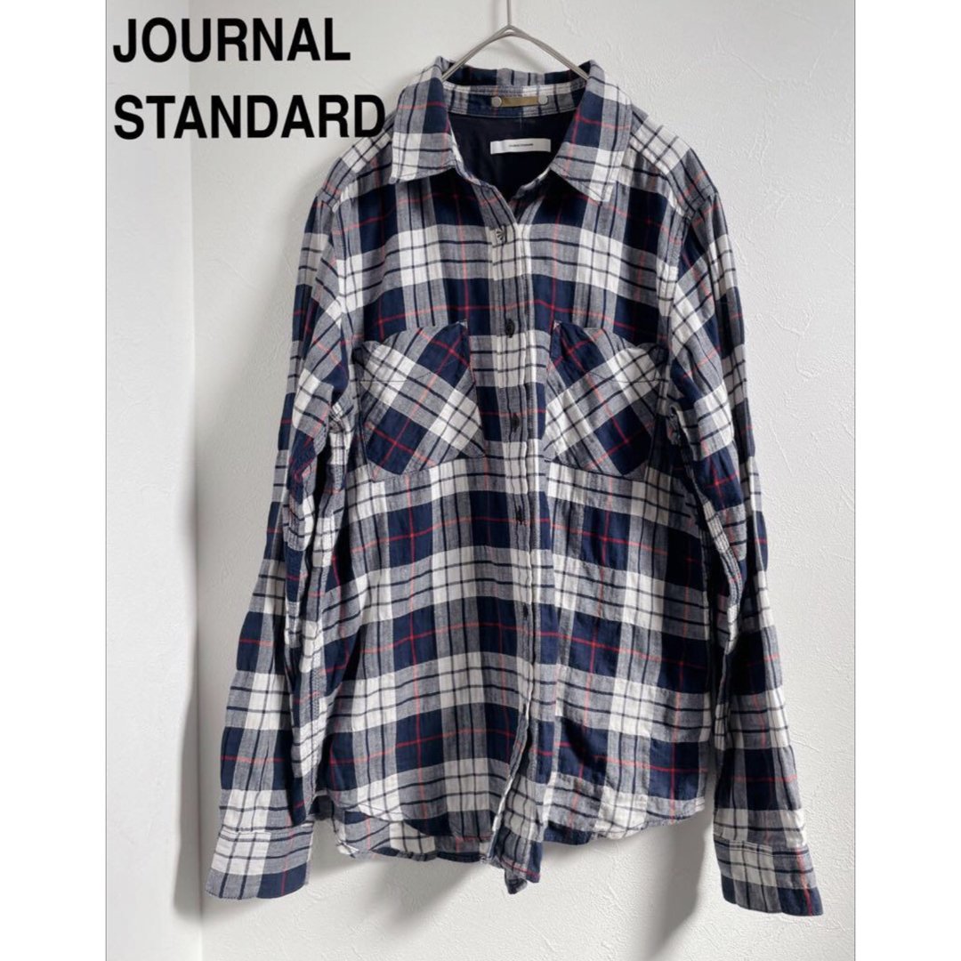 JOURNAL STANDARD(ジャーナルスタンダード)のJOURNAL STANDARD ゆったりコットン チェックシャツ 春 美品 レディースのトップス(シャツ/ブラウス(長袖/七分))の商品写真