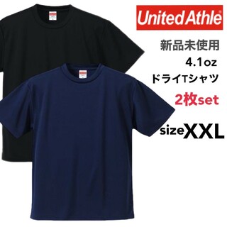 ユナイテッドアスレ(UnitedAthle)の新品 ユナイテッドアスレ ドライアスレチック Tシャツ 黒紺 2枚セット XXL(Tシャツ/カットソー(半袖/袖なし))