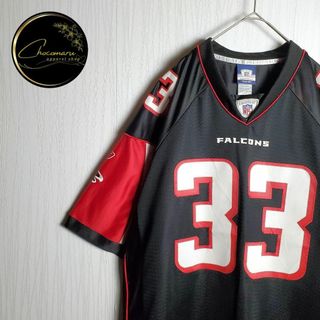 リーボック(Reebok)の【ゲームシャツ ブラック 黒赤 NFL アトランタ・ファルコンズ 古着】(Tシャツ/カットソー(半袖/袖なし))