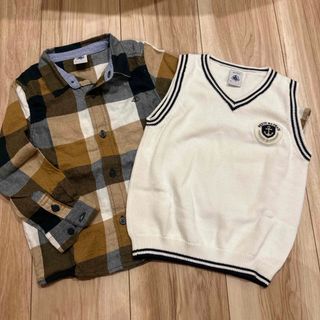 プチバトー(PETIT BATEAU)のプチバトー　シャツ　ベスト　セット(ブラウス)