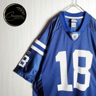 リーボック(Reebok)の【ゲームシャツ ブルー 青 NFL インディアナポリス・コルツ 古着】(Tシャツ/カットソー(半袖/袖なし))