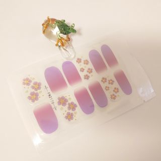 ★高品質ネイルシール　FN2170　シンプルパープルさくら桜(ネイル用品)