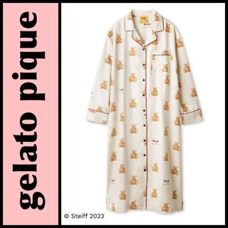 ジェラートピケ(gelato pique)の新品♡ジェラートピケ♡シュタイフコラボ  【Steiff】くま シャツワンピース(ルームウェア)