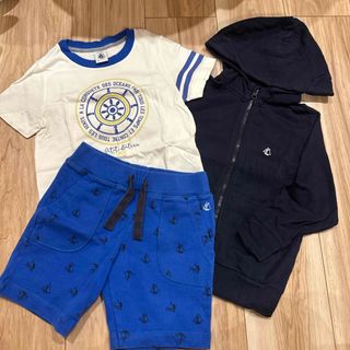 プチバトー(PETIT BATEAU)のプチバトー　パーカー　Tシャツ　ハーフパンツセット(ジャケット/上着)