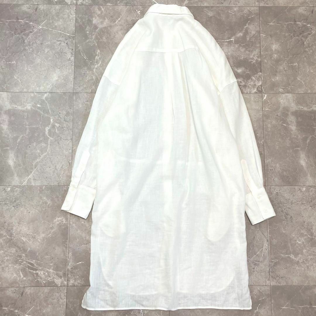 BARNYARDSTORM(バンヤードストーム)のバンヤードストーム  リネン混ロングシャツ 羽織り  ゆったりワイドシルエット レディースのトップス(シャツ/ブラウス(長袖/七分))の商品写真