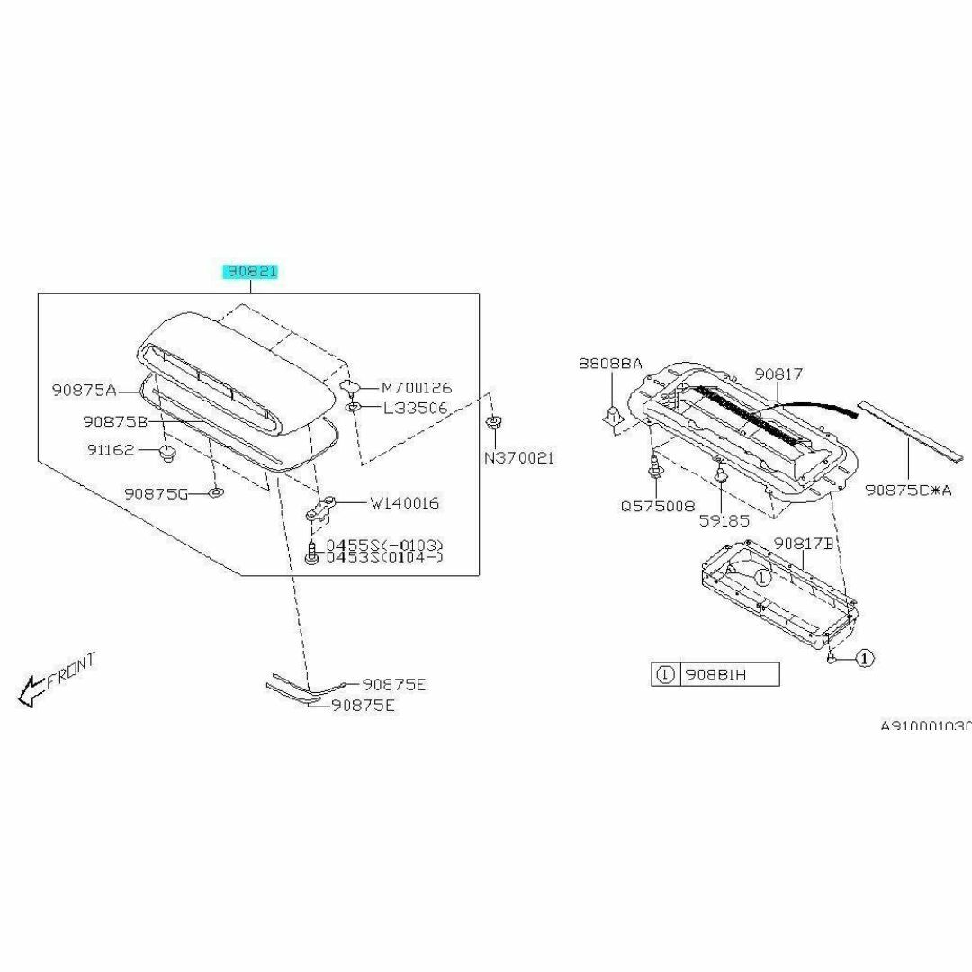 スバル(スバル)のスバル フォレスター フロントフードスクープグリル 自動車/バイクの自動車(車種別パーツ)の商品写真