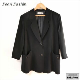 Pearl Fashion レディース テーラードジャケット 日本製 黒 L(テーラードジャケット)