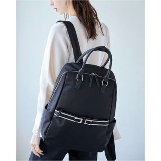 トッコクローゼット(TOCCO closet)の配色リボン付きワーク&マザーズリュックtocco closetブラック(リュック/バックパック)