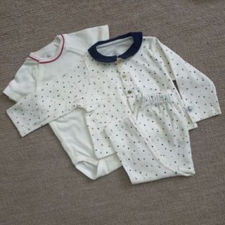 プチバトー(PETIT BATEAU)の【プチバトー】74cm セットアップ(ロンパース)